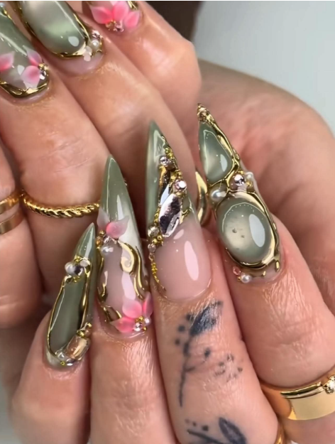 Premium nail beauty collection including reusable press-on nails and nail care essentials