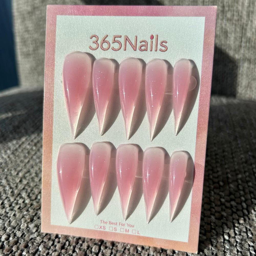 Peach Jelly Dragon Claw Stiletto Nude Pink Premium Handmade Dragon Nails - Image 2