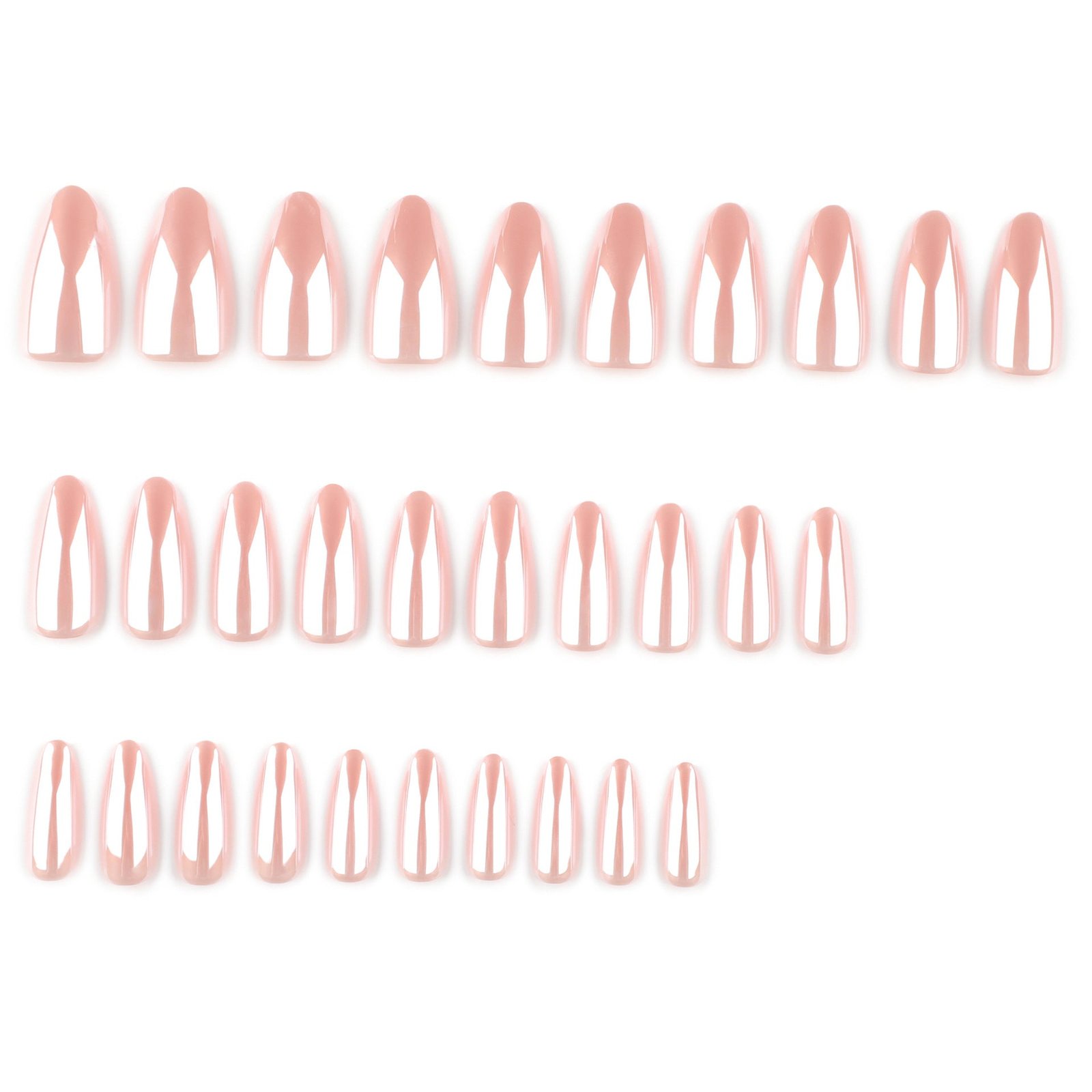Simple bare powder solid color coating flash almond press-on nails - Image 2