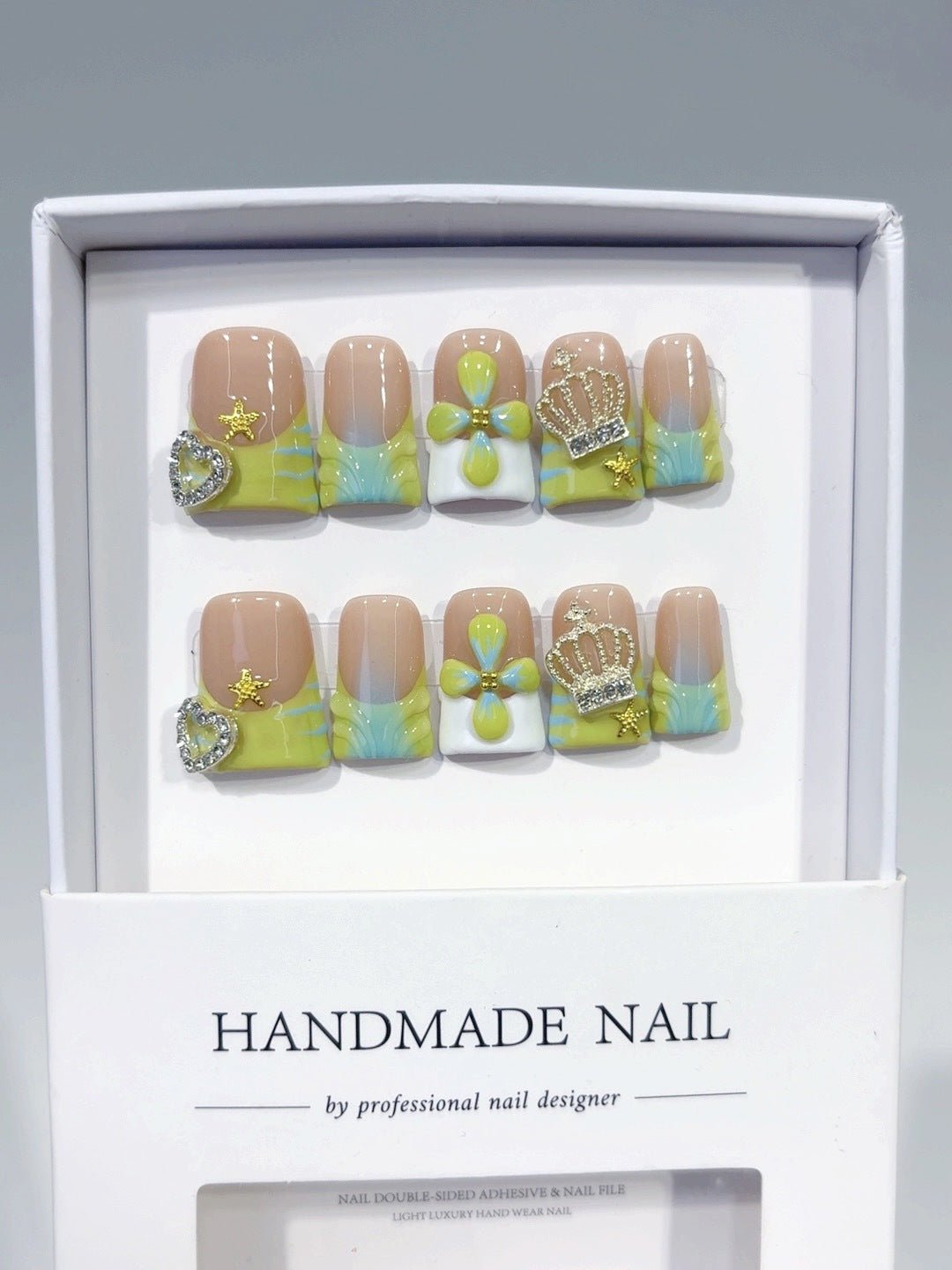 Coastal Treasure: "Seashell Crown" – Short Square Press-On Nails - Image 6