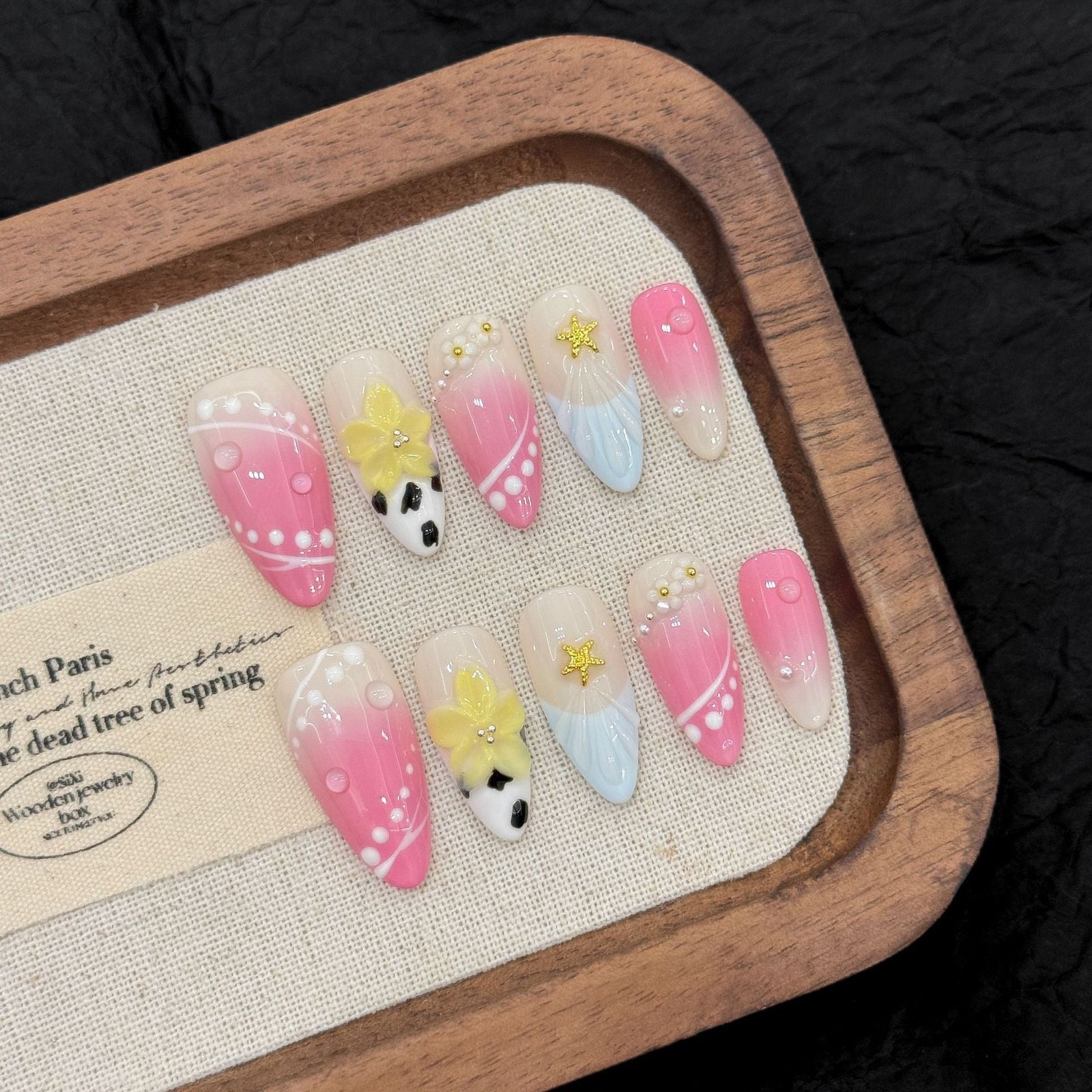 365nails: "Pastel Dreams" – 3D Floral Handmade Long Almond Nails - Image 5