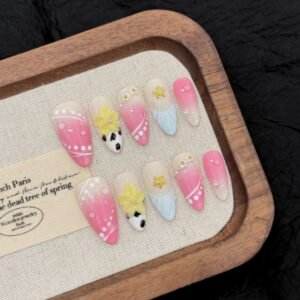 365nails: "Pastel Dreams" – 3D Floral Handmade Long Almond Nails