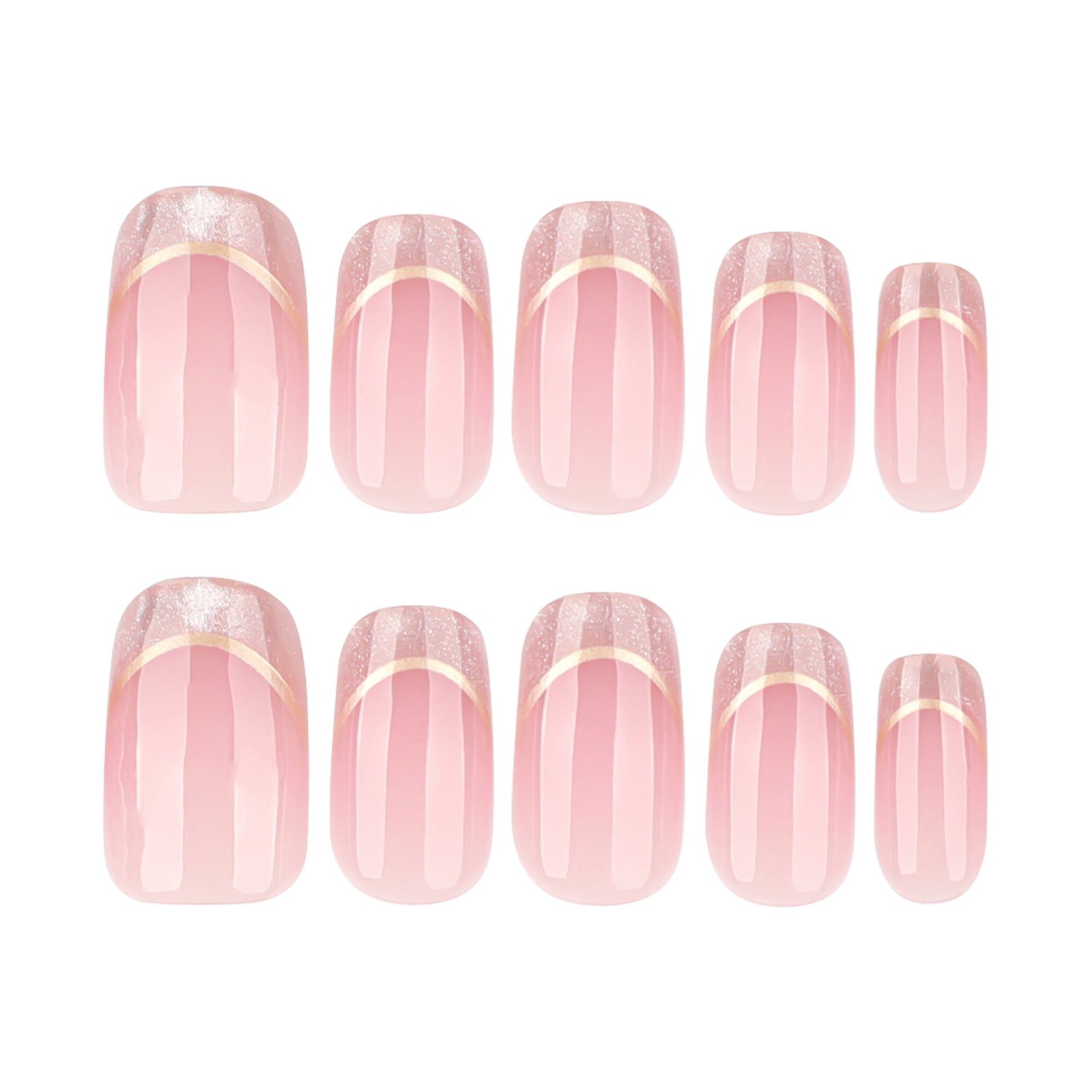 Simple French cat's eye short square round press-on nails - Image 5