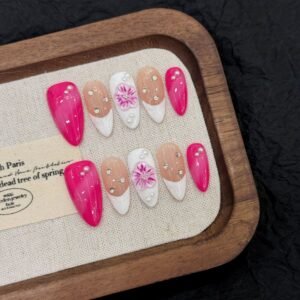 365nails: "Blossom Symphony" – 3D Floral Handmade Stiletto Nails