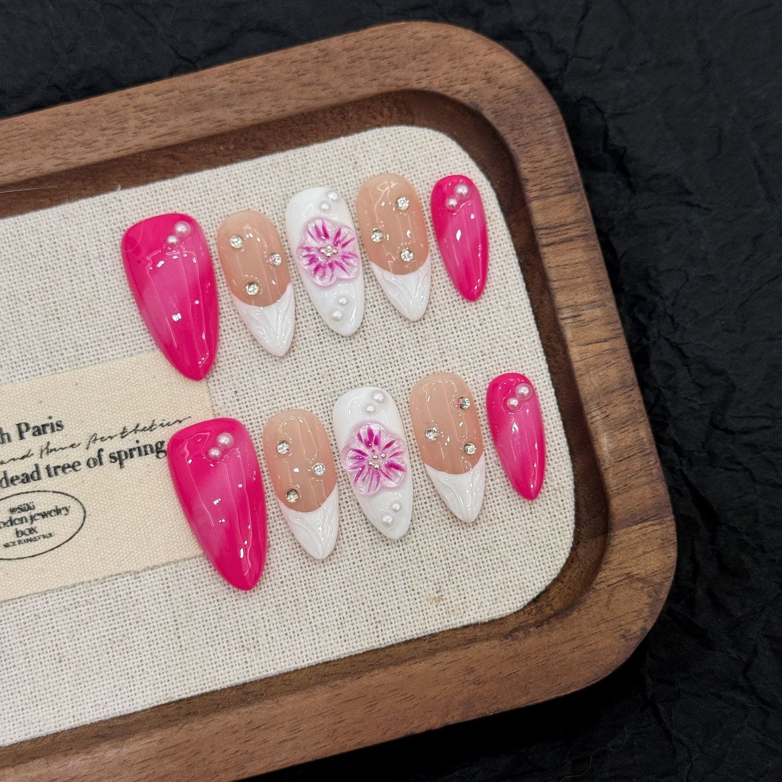 365nails: "Blossom Symphony" – 3D Floral Handmade Stiletto Nails
