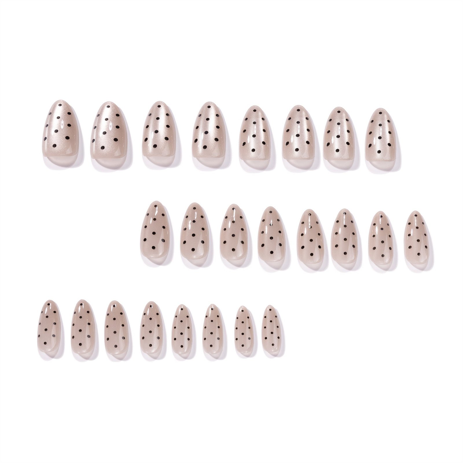 "Sheer Nude Polka Dot Almond" – Classic Minimalist Press-on Nails - Image 2