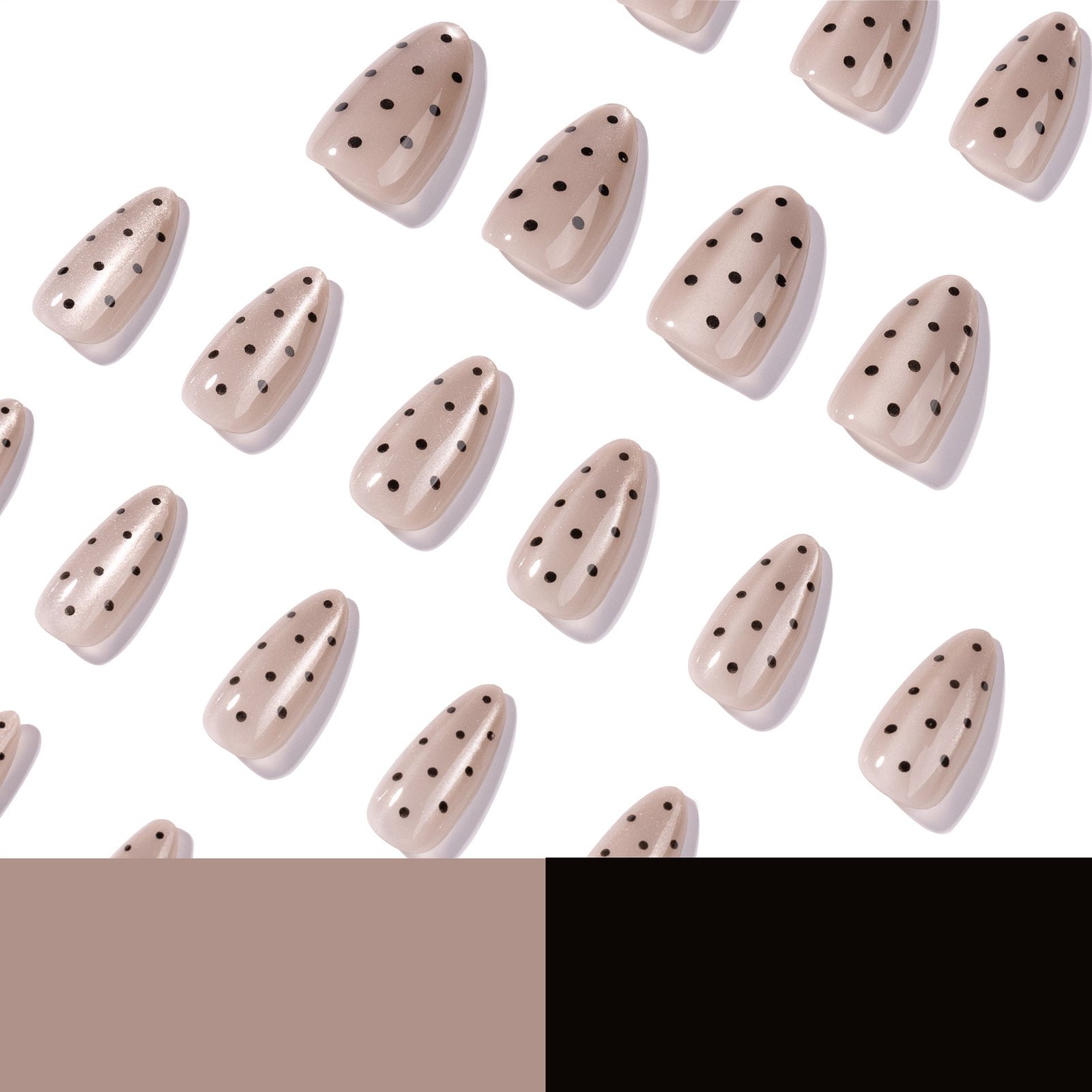 "Sheer Nude Polka Dot Almond" – Classic Minimalist Press-on Nails - Image 4