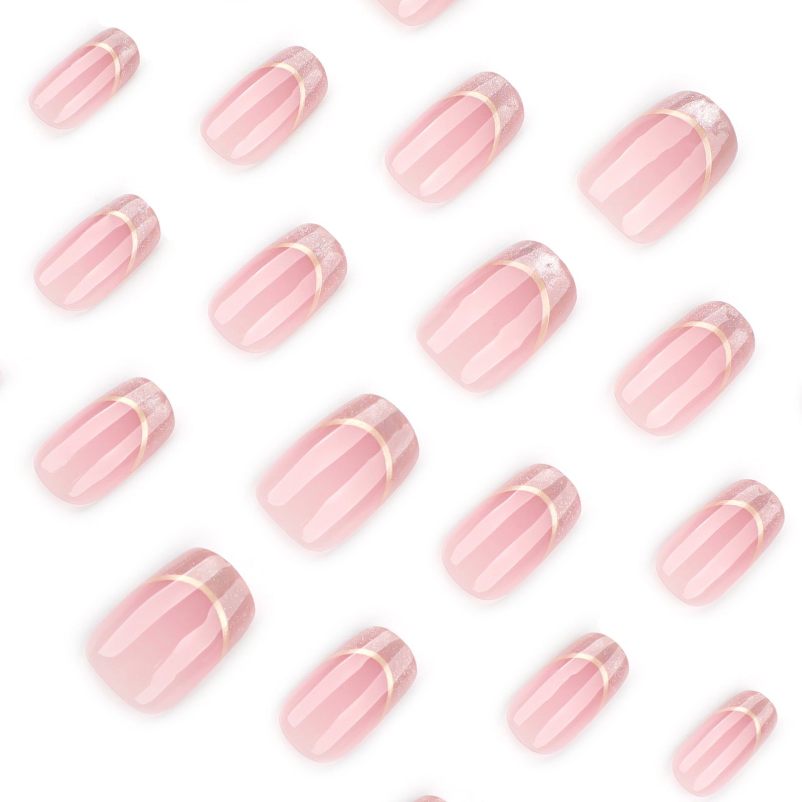 Simple French cat's eye short square round press-on nails - Image 3