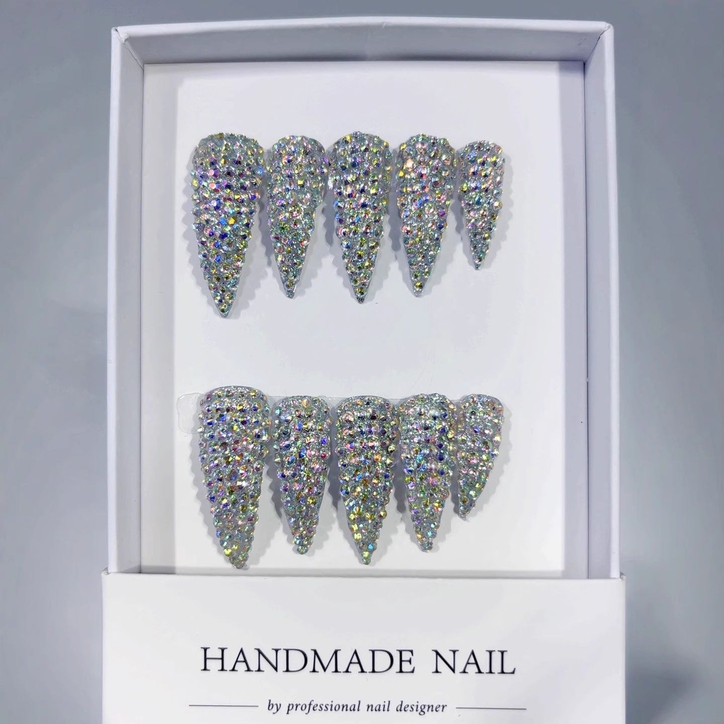 Full Crystal Glitter Stiletto Press On Nails