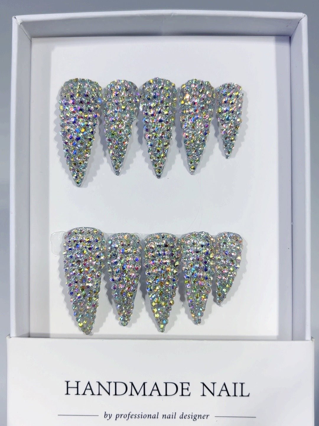 Full Crystal Glitter Stiletto Press On Nails - Image 6
