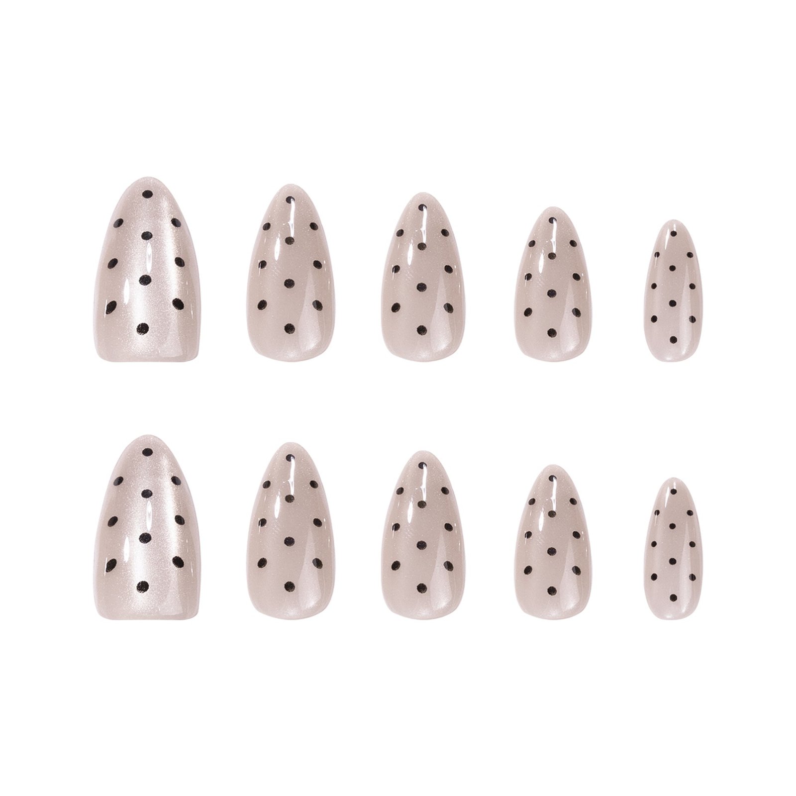 "Sheer Nude Polka Dot Almond" – Classic Minimalist Press-on Nails - Image 5