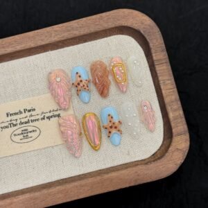 Iridescent Sea Shell & Starfish Press-On Nails