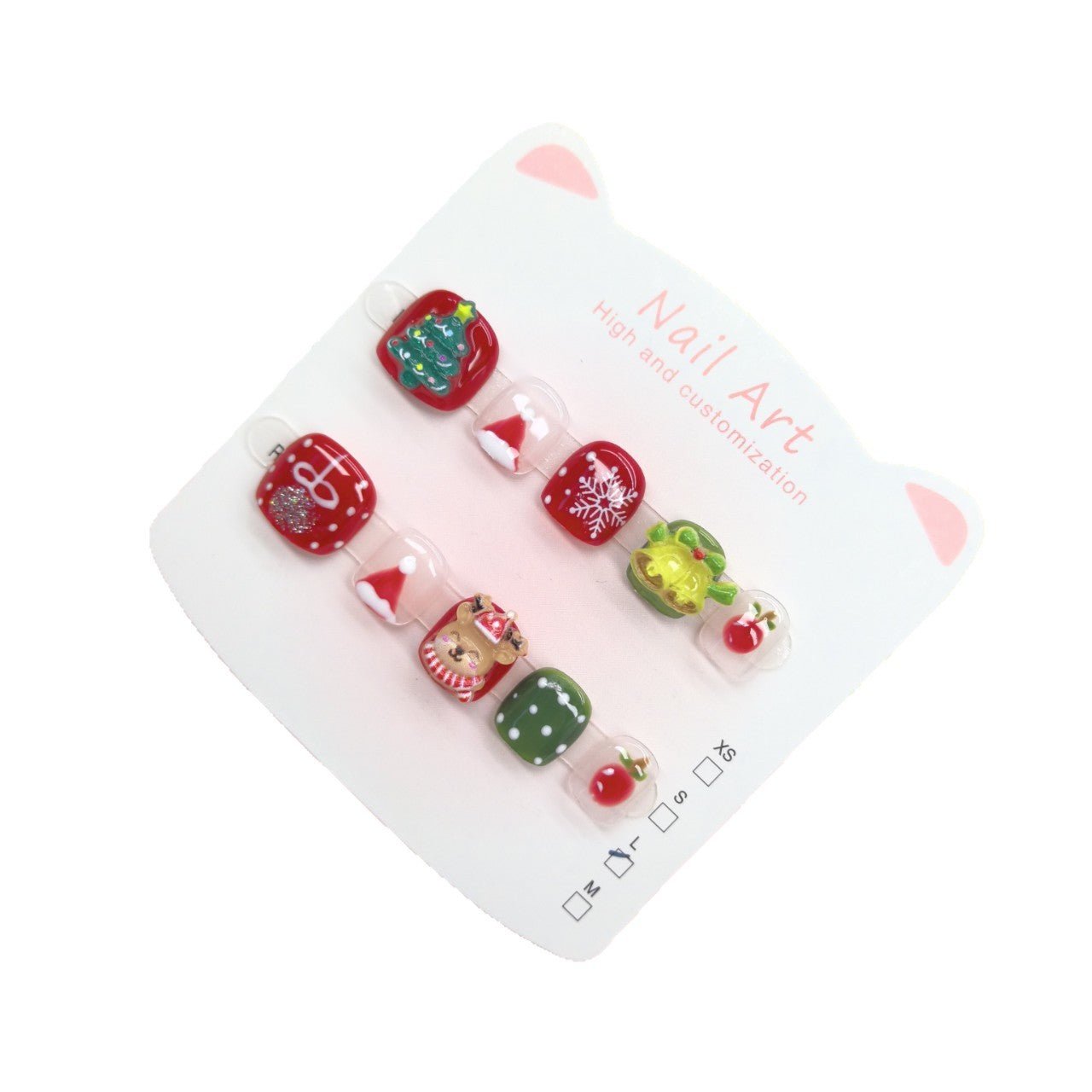 Christmas Cute Kids Press On Nails with Holiday Icons – Image 4