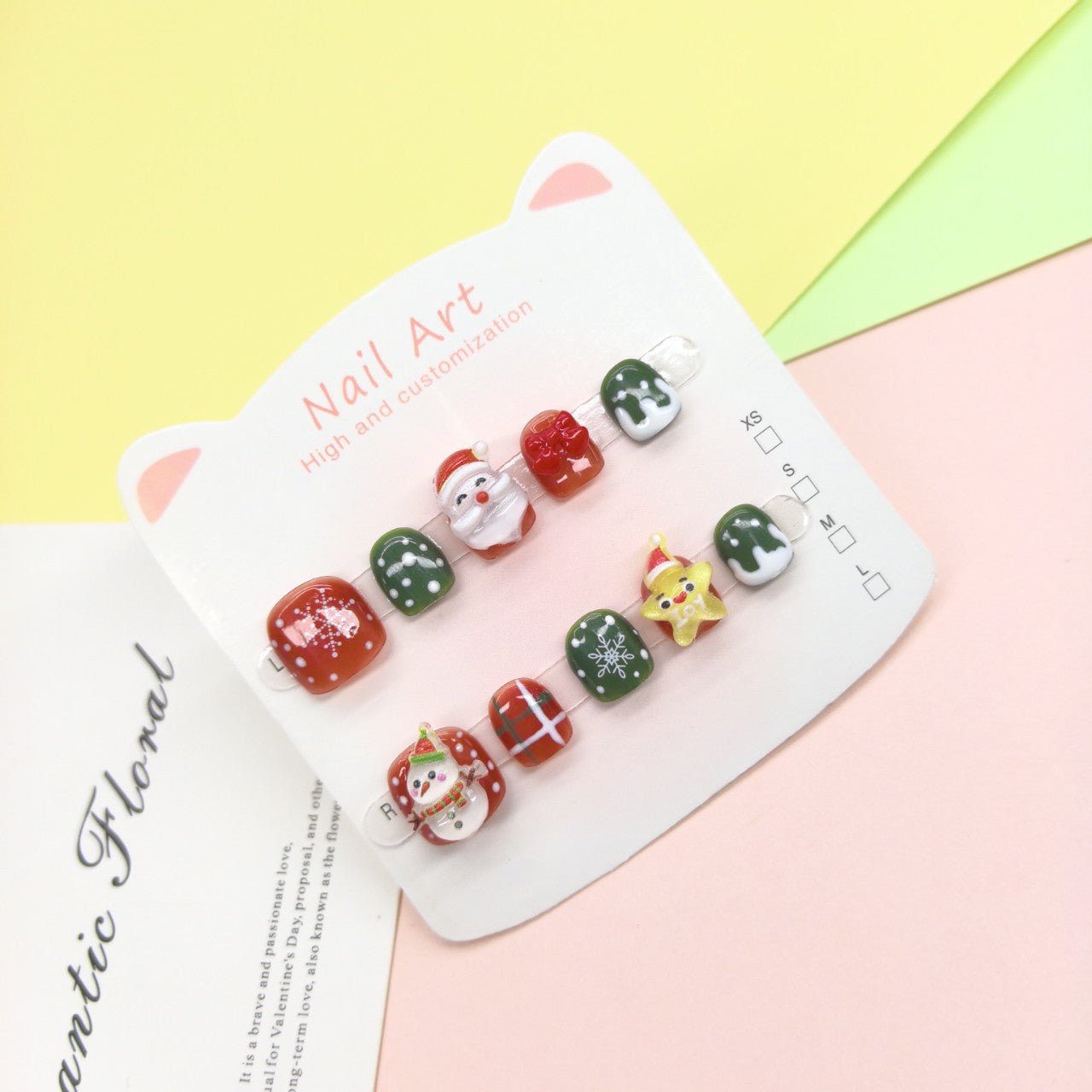 Christmas Cute Kids Press On Nails with Holiday Characters – Image 2