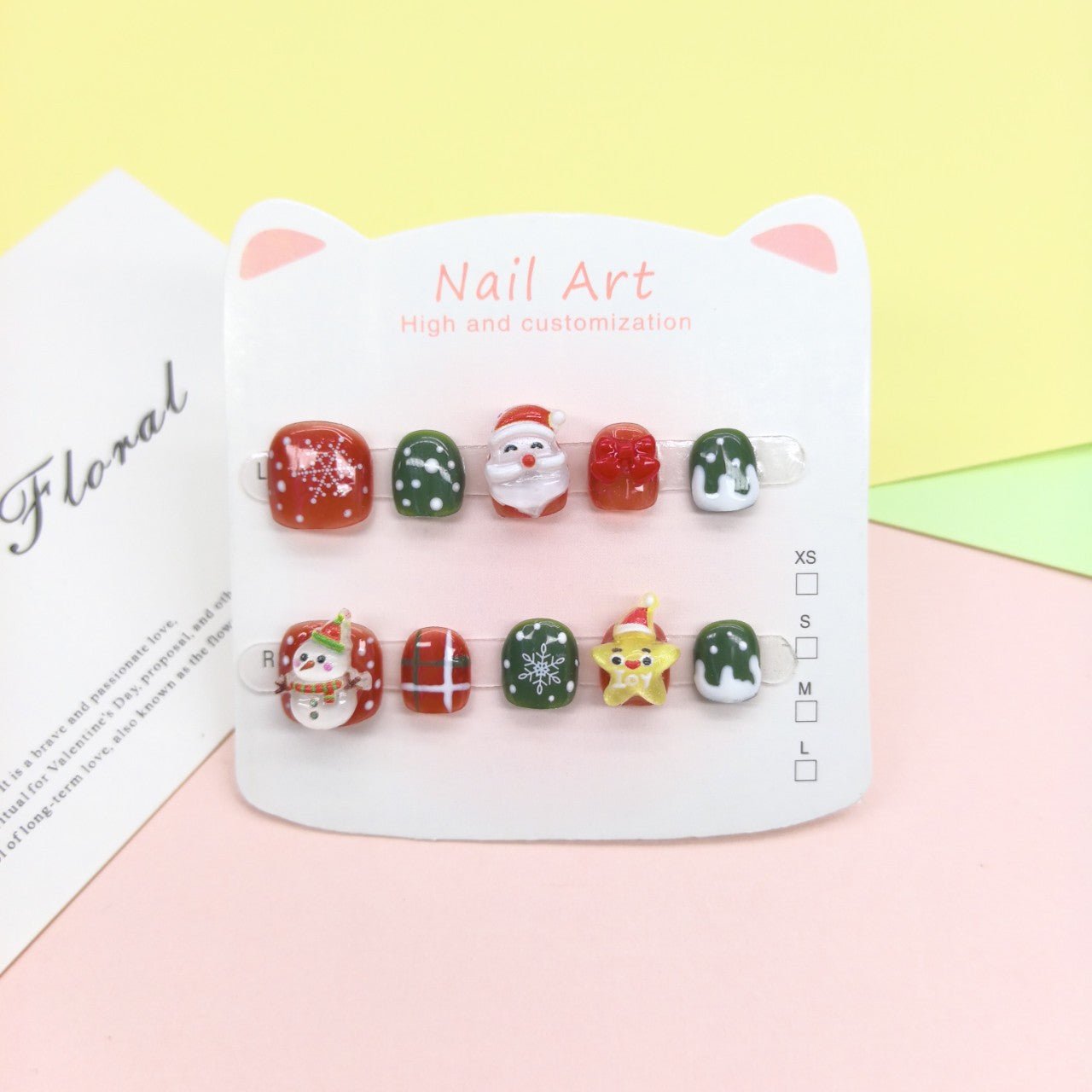 Christmas Cute Kids Press On Nails with Holiday Characters - Image 8