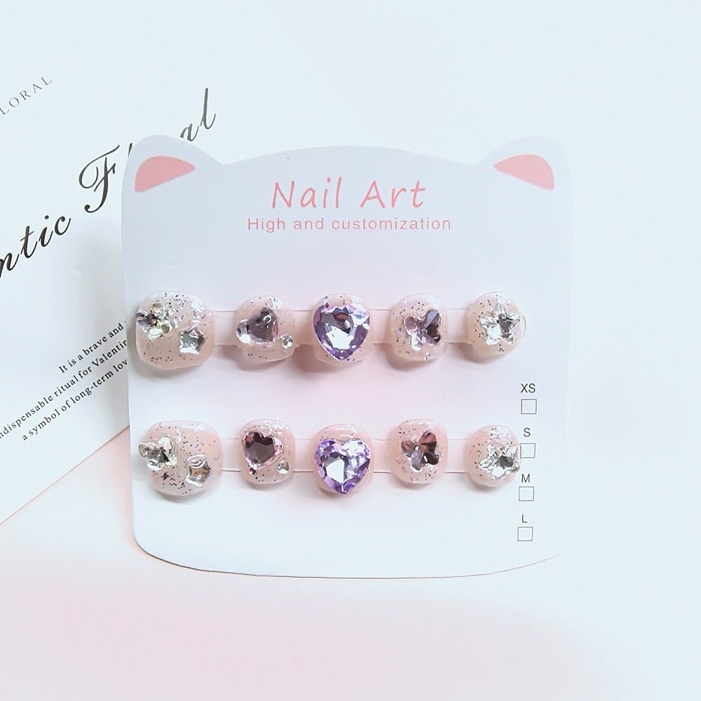 Christmas Cartoon Cute Kids Press On Nails Holiday Set - Image 15