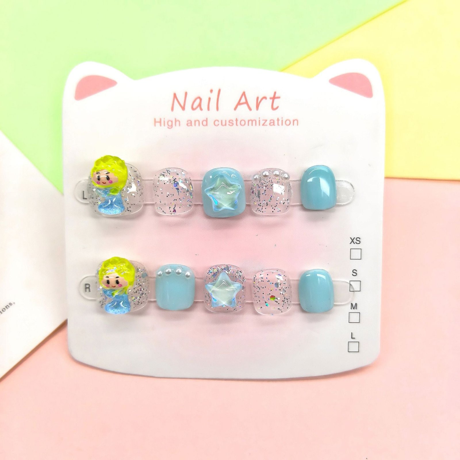 Christmas Cartoon Cute Kids Press On Nails Holiday Set - Image 13