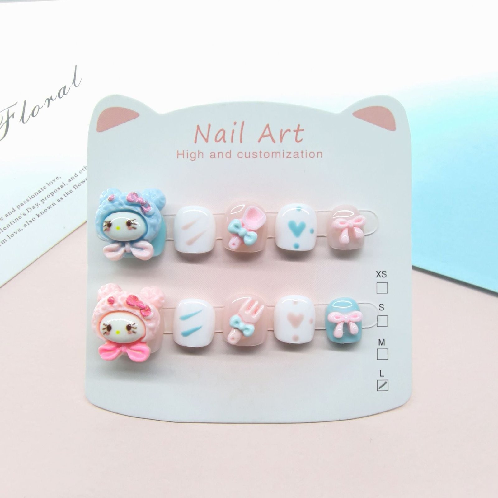 Christmas Cartoon Cute Kids Press On Nails Holiday Set - Image 17