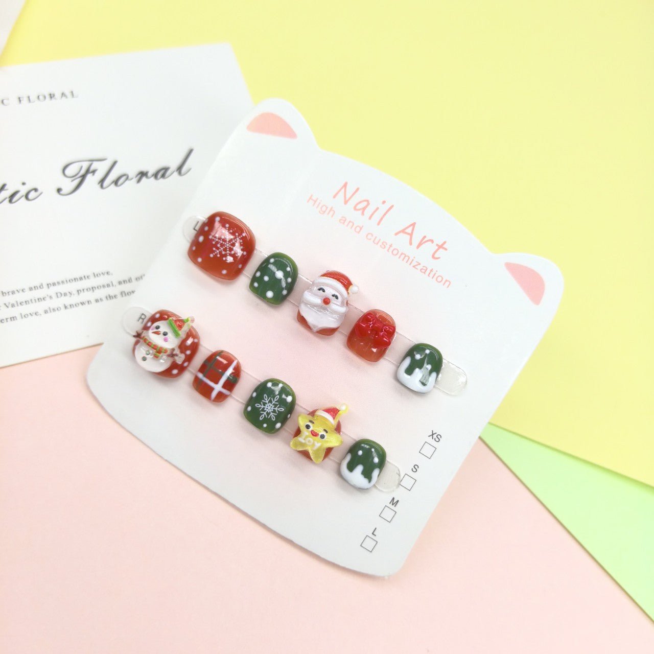 Christmas Cute Kids Press On Nails with Holiday Characters – Image 5