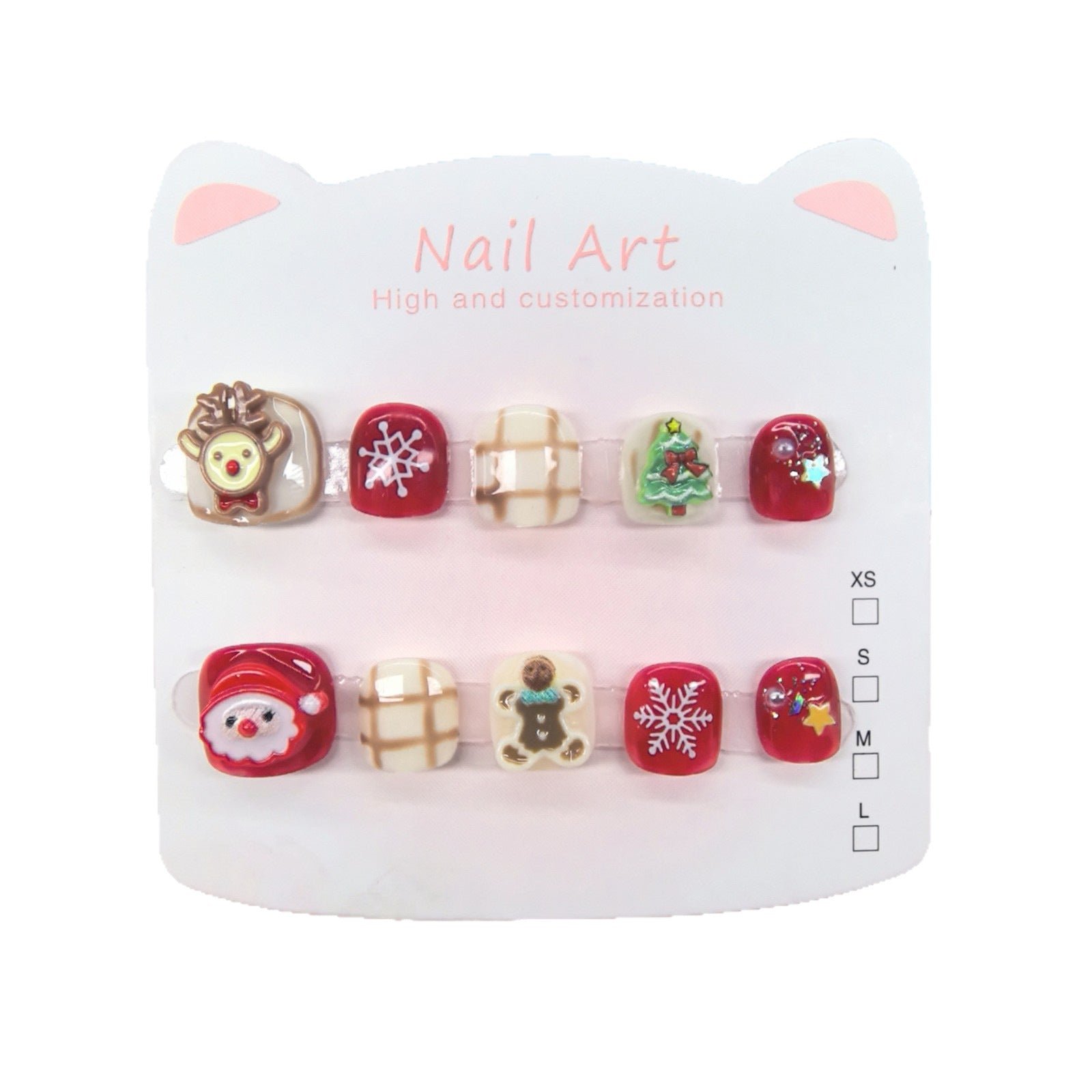 Christmas Cartoon Cute Kids Press On Nails Holiday Set – Image 5
