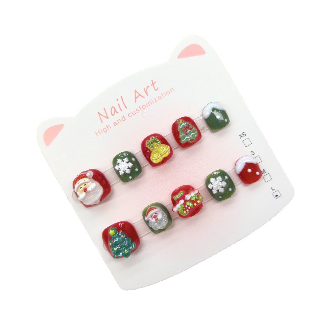 Christmas Cute Kids Press On Nails with Festive Icons – Image 4
