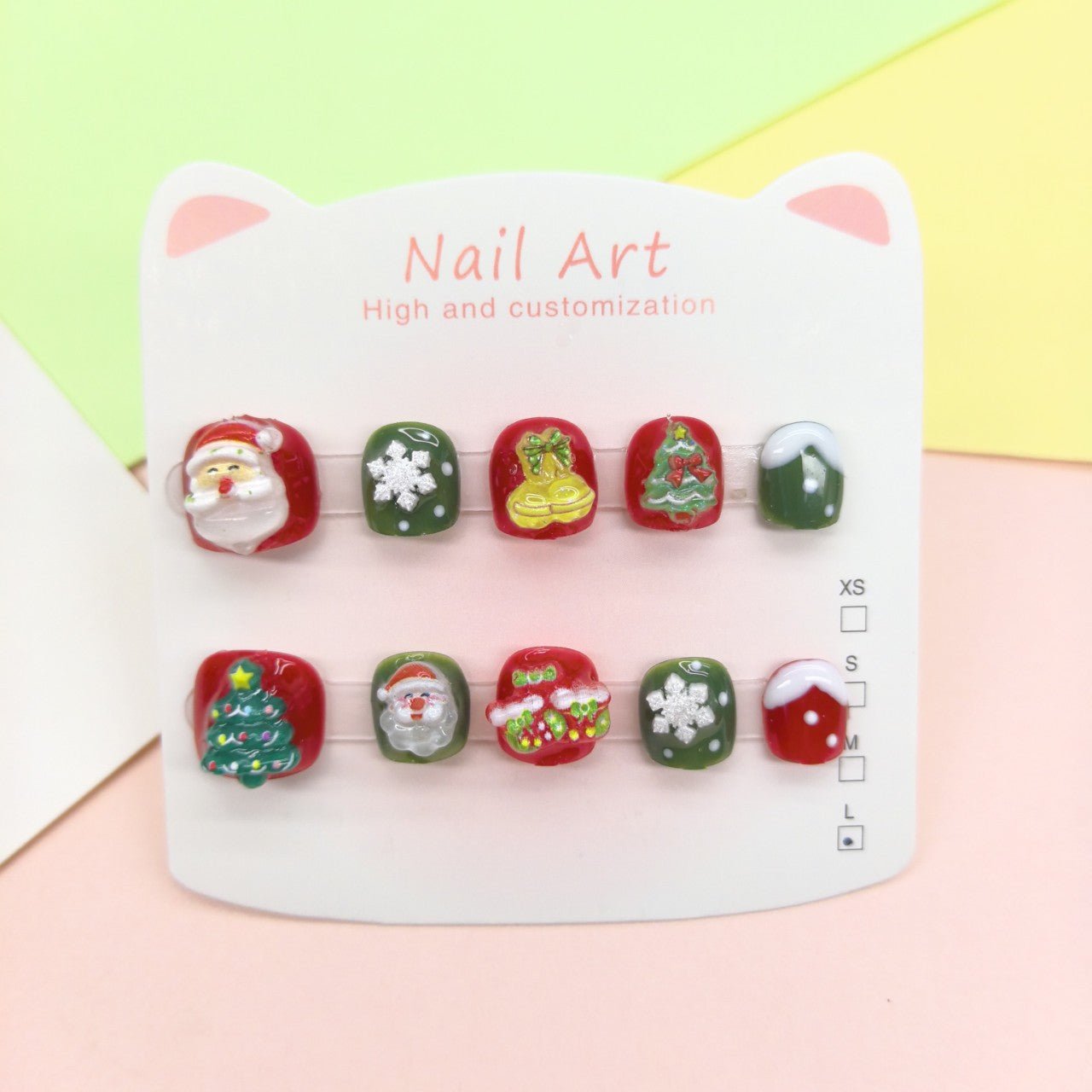Christmas Cute Kids Press On Nails with Festive Icons - Image 8