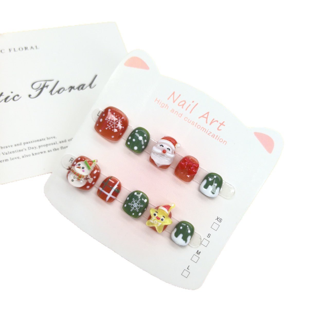 Christmas Cute Kids Press On Nails with Holiday Characters – Image 4